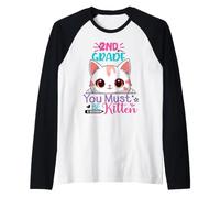 Mens 2nd Grade You Must Be Kitten 1st Day of Second Grade Girls Raglan Baseball Tee