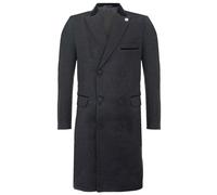 TruClothing Mens 3/4 Grey Long Double Breasted Crombie Overcoat Wool Coat Peaky Blinders - Charcoal - Size 36 (Chest)