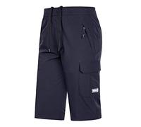 Mens 3/4 Length Cargo Shorts Zip Pockets Elasticated Waist Outdoor Combat Hiking Shorts Summer Casual Gym Trousers Workwear, Dark Blue, 6XL