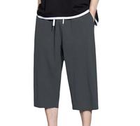 Mens 3/4 Length Shorts Quick Dry Mens Ice Silk Shorts Breathable Running Capris Lightweight Walking Capris Below Knee Long Short Straight Leg Lounge Capri Summer Outdoor Capri For Holiday