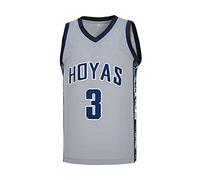 Men's #3 Georgetown Collegiate Athletic Embroidered Retro Basketball Jersey, Gray, Medium