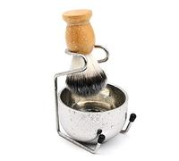 Men's 3-in-1 Wet Shaving Kit, Includes Stainless Steel Bowl, Brush, Safety Stand - Rust-Proof, Easy to Clean - Perfect Gifts for Men, Valentine's Day