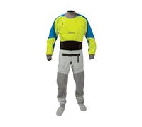 Men's 3-layer Waterproof Breathable Kayak Drysuit With Neck And Wrist Latex Cuff Spacers(Green,L)