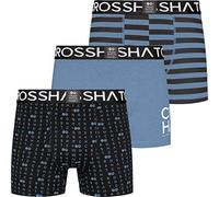 Mens 3 Pack Crosshatch Boxer Shorts Underwear Trunks Gridline Boxers Promotional, Faded Denim, M