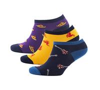 Mens 3 Pack Trainer Ankle Socks Union Jack Scotland Shamrock (Liverpool Big City)
