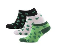 Mens 3 Pack Trainer Ankle Socks Union Jack Scotland Shamrock (Multi Shamrock)