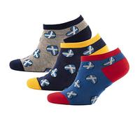 Mens 3 Pack Trainer Ankle Socks Union Jack Scotland Shamrock (Saltire Heart)