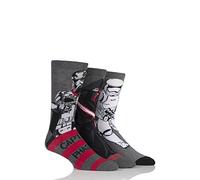Mens 3 Pair Star Wars New Villains Kylo Ren, Captain Phasma and Storm Trooper Socks Assorted 6-11 Mens
