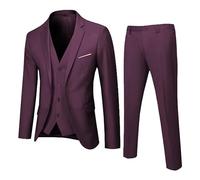 Mens 3 Piece Casual Suits Blazer Slim Fit Single Breasted Tuxedo Jacket for Dinner,Prom,Wedding