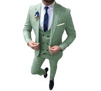 Mens 3 Piece Suit Slim Fit Business Dinner Suits Formal Grooms Wedding Grooms Prom Blazer Vest Pants Outfits Sage Green