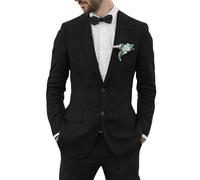 Mens 3 Piece Suit Slim Fit One Button Double Breasted Blazer Vest Pants Set Prom Suits for Men Wedding, Black, X-Large