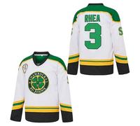 Men's 3 Ross The BOSS Rhea ST John's Shamrocks Stitched Hockey Jersey with EMHL Patch White Green Black, White, S