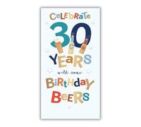 Mens 30th Milestone Birthday Card - Age 30 - Birthday Beers - Foil Embossed Finish - Eco-Friendly - by Words and Wishes