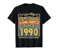 Mens 32nd Wedding Anniversary Epic Husband Since 1990 T-Shirt