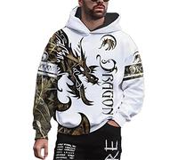 Men's 3D Graphic Hoodies Jesus Bear Dragon Hunting Printed Hoodies Pullover Sweatshirts