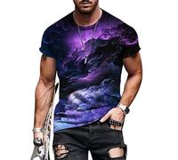 Mens 3D Optical Illusion Printed T Shirt Summer Personalized Casual Short Sleeve Round Neck Tee Shirts Tops
