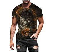 Men's 3D Pattern Printed Short Sleeve T-Shirts Casual Lightweight Round Neck Graphics Tees for Men Casual Slim Sitting Comfy Fashion Summer Tees Blouse Tops