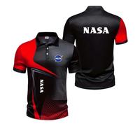 Mens 3D Polo Shirts Moisture Wicking Tracksuit for N.A.S.A Collared Tee Top Clothes Training Short Sleeved Contrasting Colors T-Shirt Tennis Half Sleeve-HongS||l