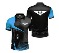 Mens 3D Polo Shirts Rugby Short Sleeve for N..7 Stretch Casual Half Sleeve Stitching Gym Wear Printed T-Shirts Active Tee Top Clothes-LanS||3X_l