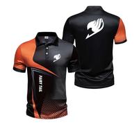 Mens 3D Polo Shirts Tee Top Clothes for F.ai.r.y T.a.il Collision Color Gym Wear Breathable Short Sleeve Tennis Half Sleeve Graphic Active T-Shirts-ZongS||xx_l