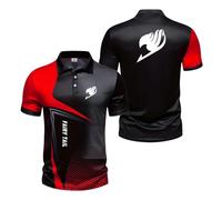 Mens 3D Polo Shirts Tee Top Clothes for F.ai.r.y T.a.il Collision Color Gym Wear Breathable Short Sleeve Tennis Half Sleeve Graphic Active T-Shirts-HongS||s