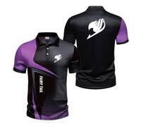Mens 3D Polo Shirts Tee Top Clothes for F.ai.r.y T.a.il Collision Color Gym Wear Breathable Short Sleeve Tennis Half Sleeve Graphic Active T-Shirts-ZiS||x_l