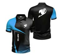 Mens 3D Polo Shirts Tee Top Clothes for F.ai.r.y T.a.il Collision Color Gym Wear Breathable Short Sleeve Tennis Half Sleeve Graphic Active T-Shirts-LanS||l