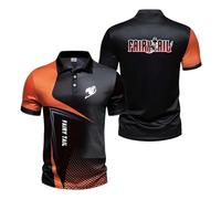 Men's 3D Polo Shirts Underwear for F.ai.r.y T.a.il Stitching Short Sleeved Comfortable Tee Top Clothes Workout Half Sleeve Lightweight Buttons T-Shirt-ZongS||l