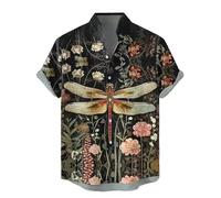 Men's 3D Printed Funny Animal Pattern Short Sleeve Shirts Vintage Stand Collar Button Down Shirt Summer Casual Beach Holiday Tops