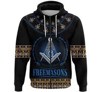 Men's 3D Printed Hoodie, Masonic Rune Pullover Street Harajuku Christmas Couple Jacket (Color : Zip, Size : XL)