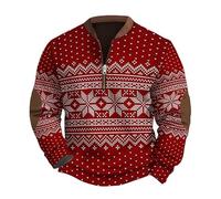 Men's 3D Printed Sports Trousers for Christmas, Autumn and Winter Snow Sweatshirt, Red #1, XL