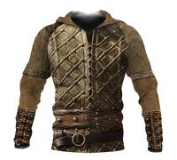 Men's 3D Prints Casual Sweatshirt Viking Tattoo Long Sleeve Hoodie Norse Mythology Loose Fit Sweatshirt