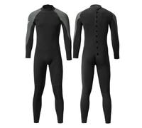 Men's 3mm Neoprene Hoodie Wetsuit, Front Zip Full Body Keep Warm Scuba Diving Suit Underwater Surfing Spearfishing,Gray,S