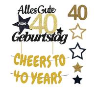 Men's 40th Birthday Decoration, 40th Birthday Man, Birthday Party with Cake Topper, Garland and Confetti