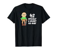 Mens 42 Officially Grumpy Old Man Over The Hill Funny Value Graphic T-Shirt