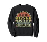 Mens 43rd Birthday Legends March 1996 Vintage 43 Years Old Sweatshirt