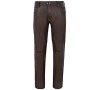 Mens 4669 Brown Classic Stylish Fashion Soft Napa Real Leather Designer Slim Fit Jeans Trousers Pants (38)