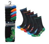 Men's 5 Pack Camo Design Novelty Funny Socks - Cotton Rich - UK 7-11
