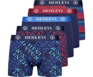 Mens 5 Pack HENLEYS Boxer Shorts Underwear Trunks RUTLING Boxers Promotional