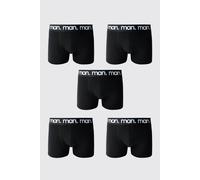 Men's 5 Pack Man. Boxers | Black | Size 4X-Large | BOOHOOMAN