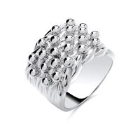 Men's 5 Row Heavy Keeper Ring, Sterling Silver, Pinky Ring Style, Wedding Anniversary Engagement, Size S-Z1 (V)