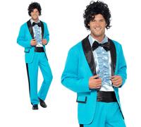 Mens 50s 80s Prom King Costume Wedding Singer Tuxedo Fancy Dress Outfit M-XL
