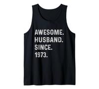 Mens 53rd Wedding Anniversary for Him Awesome Husband Since 1973 Tank Top