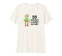 Mens 55 Officially Grumpy Old Man Over The Hill Funny Premium T-Shirt