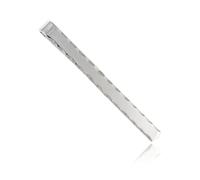 MENS 5MM Diamond Cut Edge Necktie Tie Clip Bar Slide Pin for Formal Business Wedding - Solid 925 Sterling Silver
