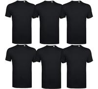 Men's 6 Pack Assorted Crew Neck Short Sleeve T-Shirt Blank Tee in Multi-Top Colors, Perfect for Holiday Shirts, Plain T-Shirt Gift Set, Pack of 6 Black, M