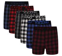 Mens 6 Pack Buffalo Check Polycotton Woven Button Front Boxer Shorts
