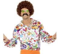Mens 60s 1960s 60's 70s 70's Groovy Fancy Dress Shirt Hippy by Smiffys