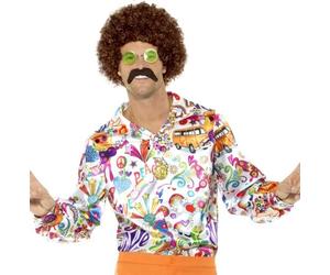 Mens 60s 1960s 60's 70s 70's Groovy Fancy Dress Shirt Hippy by Smiffys