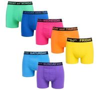 Mens 7 Days of The Week Boxer Shorts, Men's Everyday Neon Underwear, Comfort Fit Boxers Boxershort Jersey Trunks - 7 Pack (UK, Alpha, L, Regular, Regular, Full Neon)